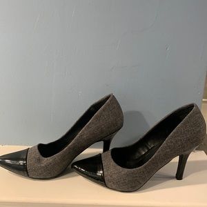 Black and grey heels